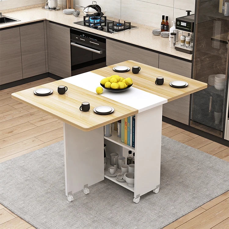 modern nordic wooden luxury foldable dining table set for home