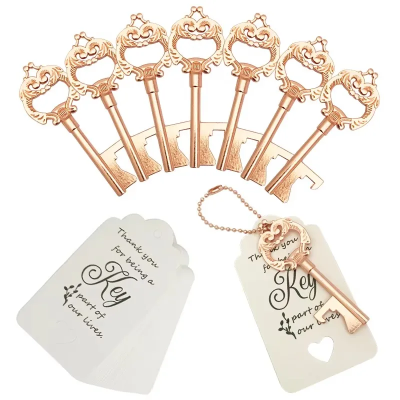 Rose Gold Bottle Opener Keychain Decorations for a Wedding Shower Party Favors for Adults Birthday