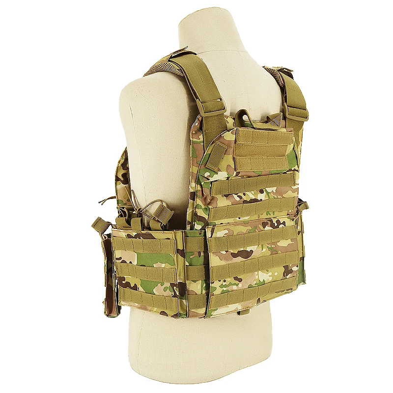 Camouflage CP Woodlande Armor Weight Hunting Security Guard Gear Tactical Vest Plate Carrier with Magazine Pouches