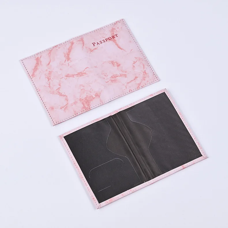 Wholesale PU leather passport holder marble pattern travel passport cover