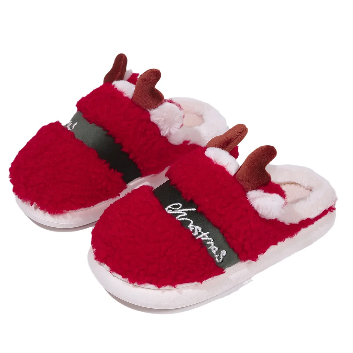 Winter Women Shoes Christmas Elk Cotton Slippers 2024 Home Slippers Indoor House Warm Plush Slippers