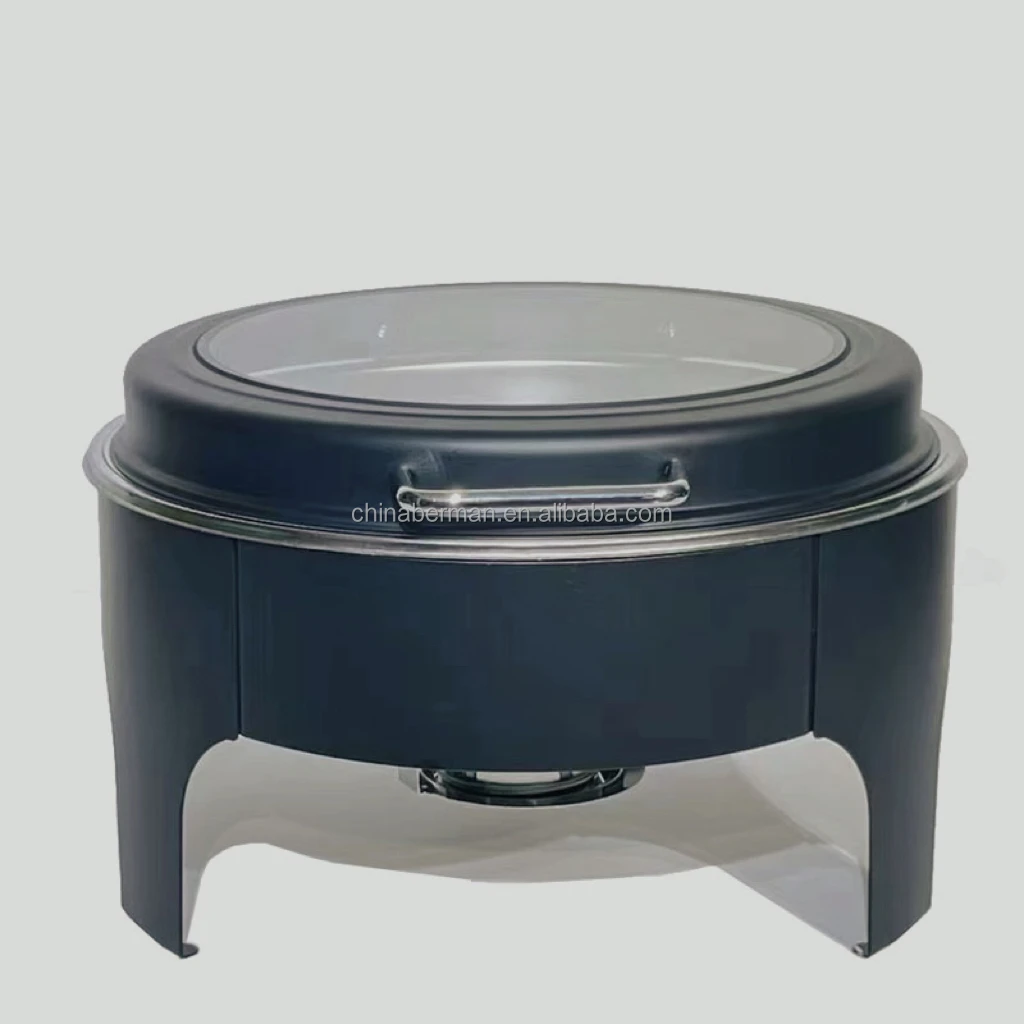 Hospitality Supplies 6 litre glass lid black chafing dish buffet food warmer price with fuel