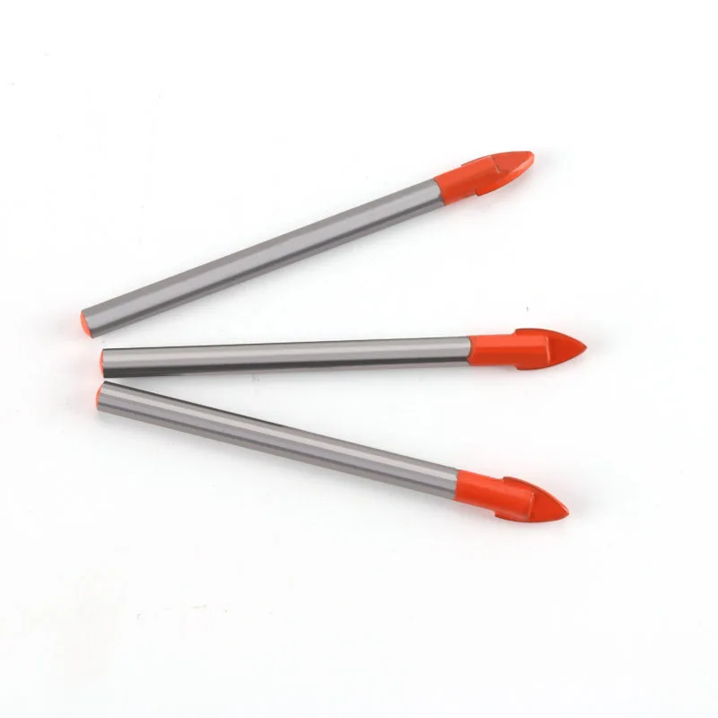 Orange top triangle shape top metal drill bit Carbide drill bit Used to punch holes in ceramics customization available
