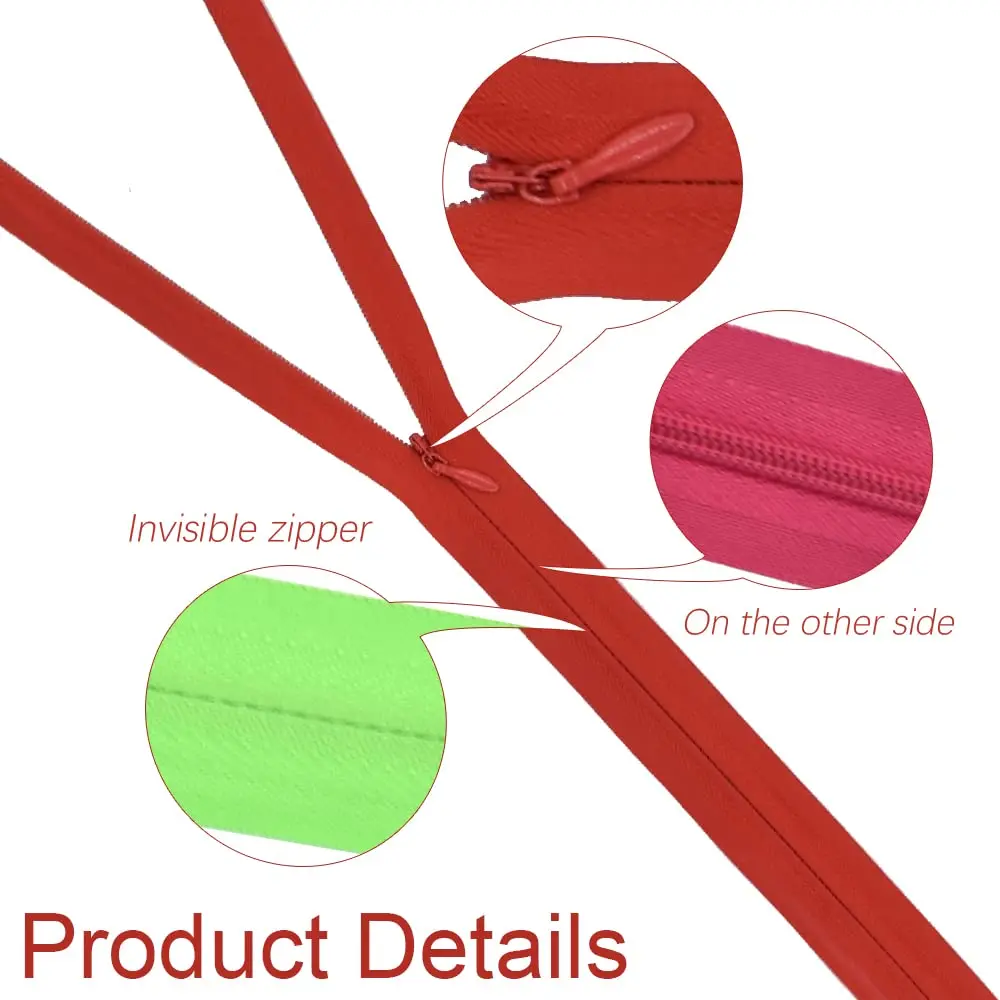 2# 3# INVISIBLE Cremallera invisible zipper with hidden teeth Suitable for stuffed toys skirts invisible zipper