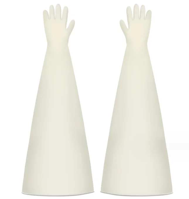 EPDM Heavy Isolator Box Gloves Long Sleeves Dry Box Gloves Wide Cuff Chemical-Resistant Protective Gloves