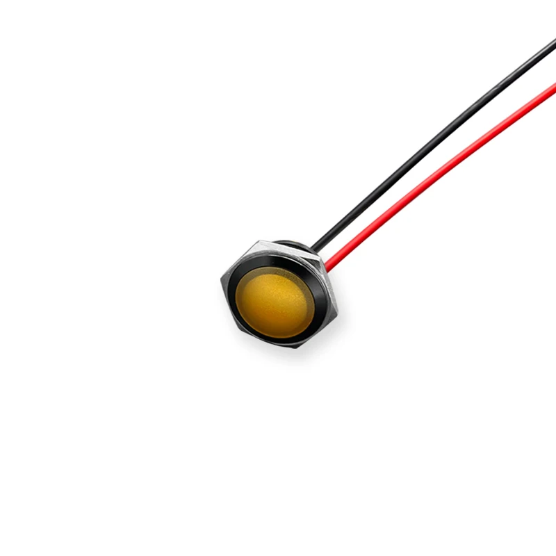 
16 mm led short cord waterproof ball light red yellow blue white green signal light metal indicator light 