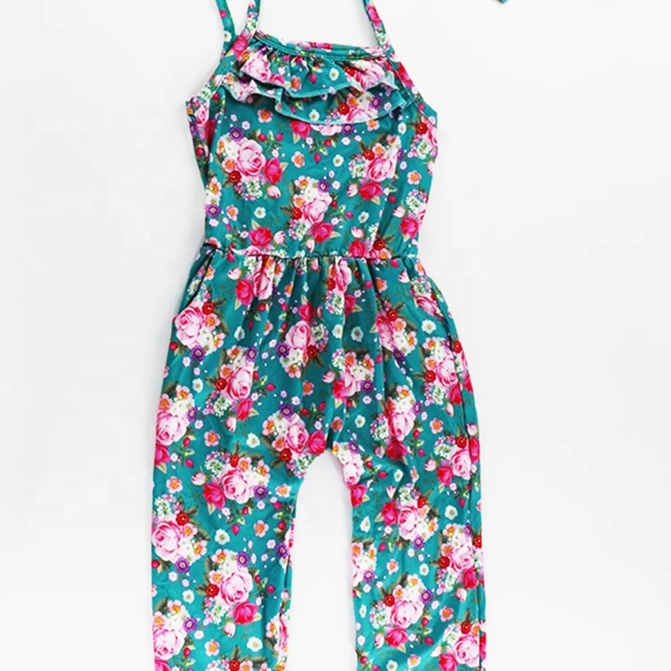 The latest girl print halter jumpsuit for 2019