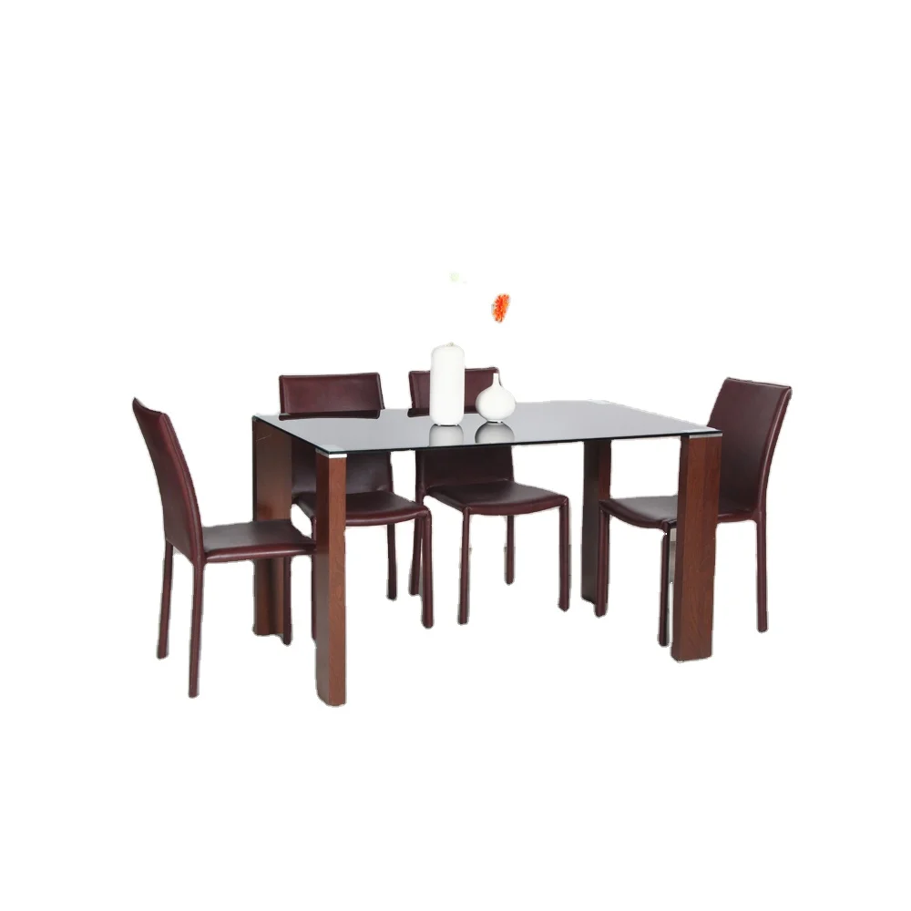 Table and chair furniture dinning table set glass dinner table