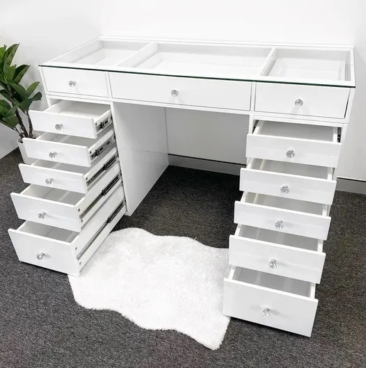 Bedroom Modern Makeup Storage 13 Drawer Vanity Table