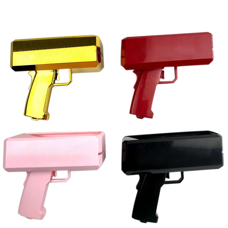 OEM LOGO Color Amazon 2021 Promotional Money Spray Gun Cash Gun Gold Plated Chrome Golden Money Gun/