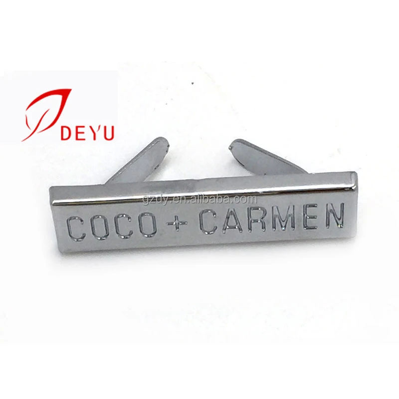 Small silver color custom metal logo for handbags Handbag Accessory Customized Zipper Puller