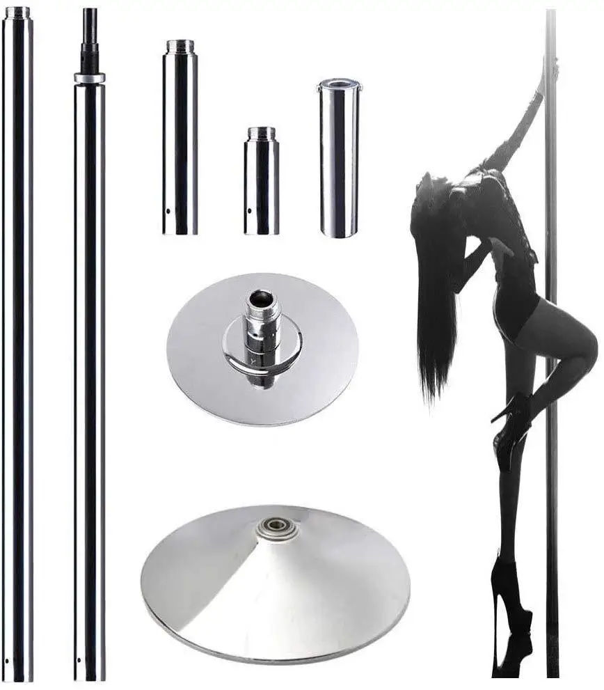 Walright Professional 45mm Silver Stripper Dance Pole Portable Upgrade Stripper Pole Fitness Spinning Static Dancing Pole Kit