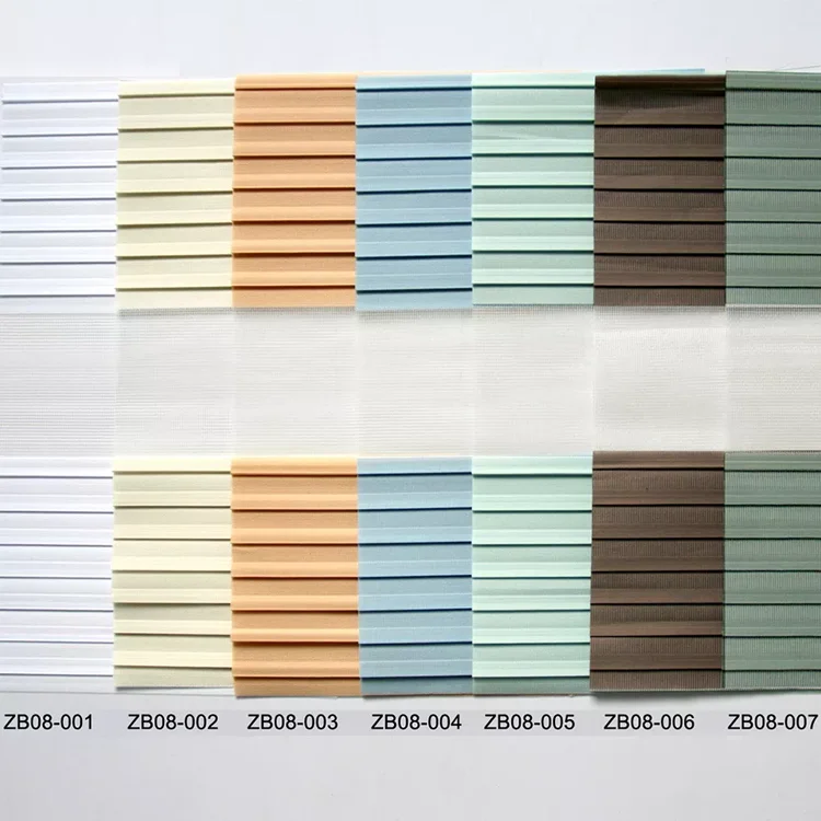 Modern style blackout double layer window shades zebra roller blinds fabric