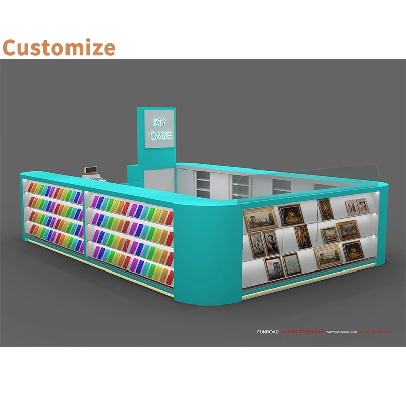 Modern shopping mall mobile phone booth mobile phone accessories stand Led mobile phone repair display