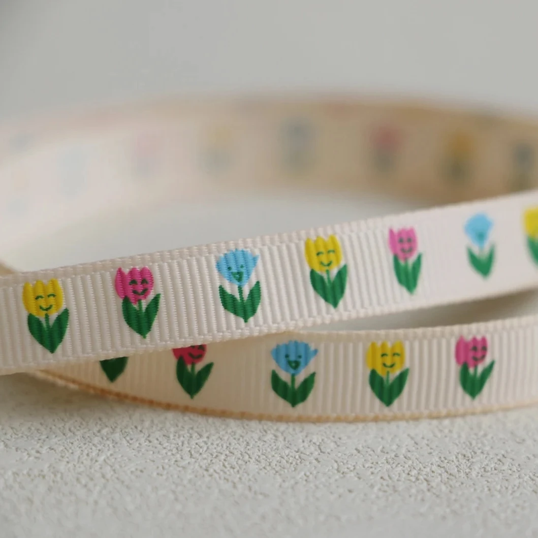 Grosgrain Personalized Printed Brand Name Satin Ribbon Wholesale Custom 3/4 Inch Silver Red RIBBONS Accept Customized Logo