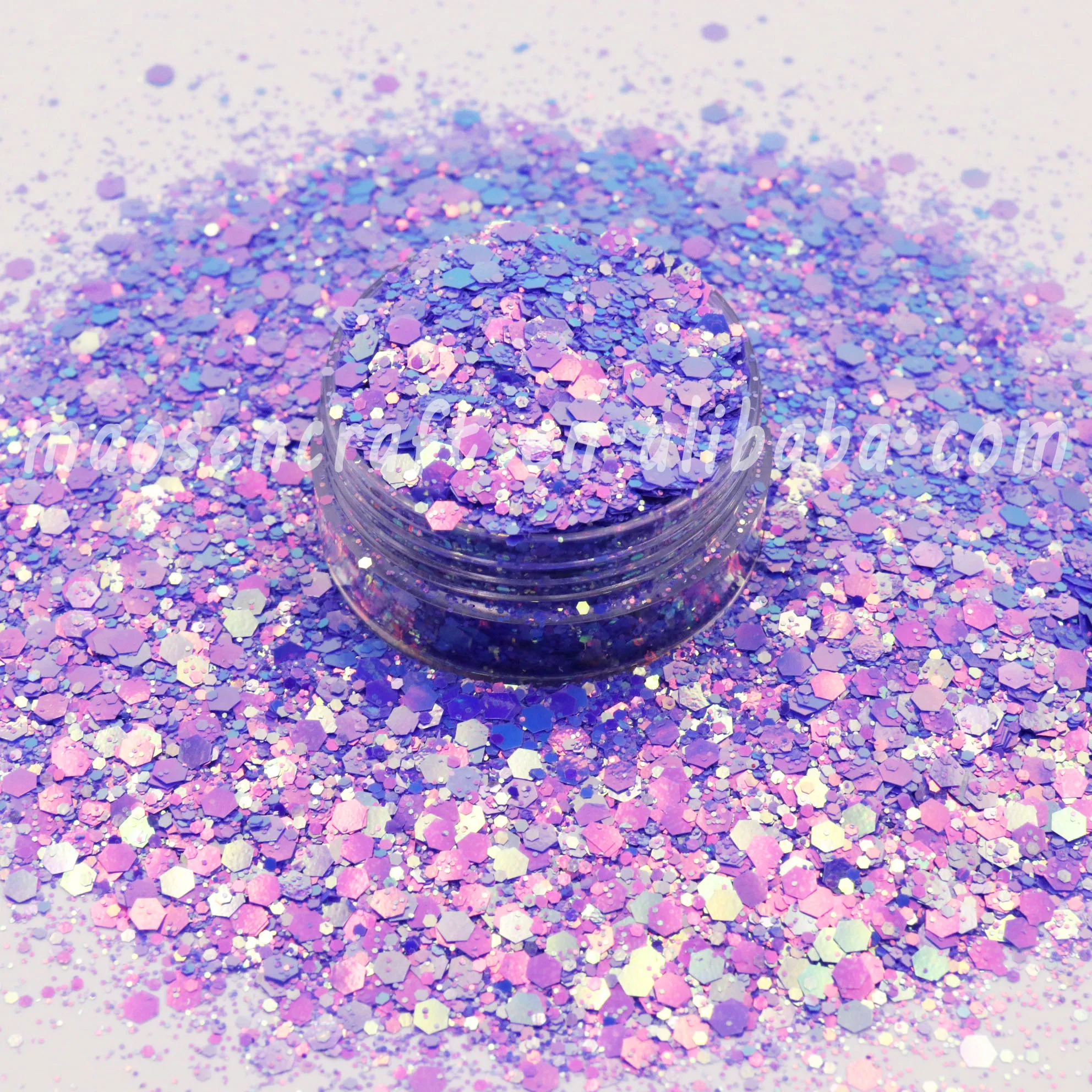 Wholesale Bulk Color shift Purple Chunky Mix Glitter For Christmas Decoration