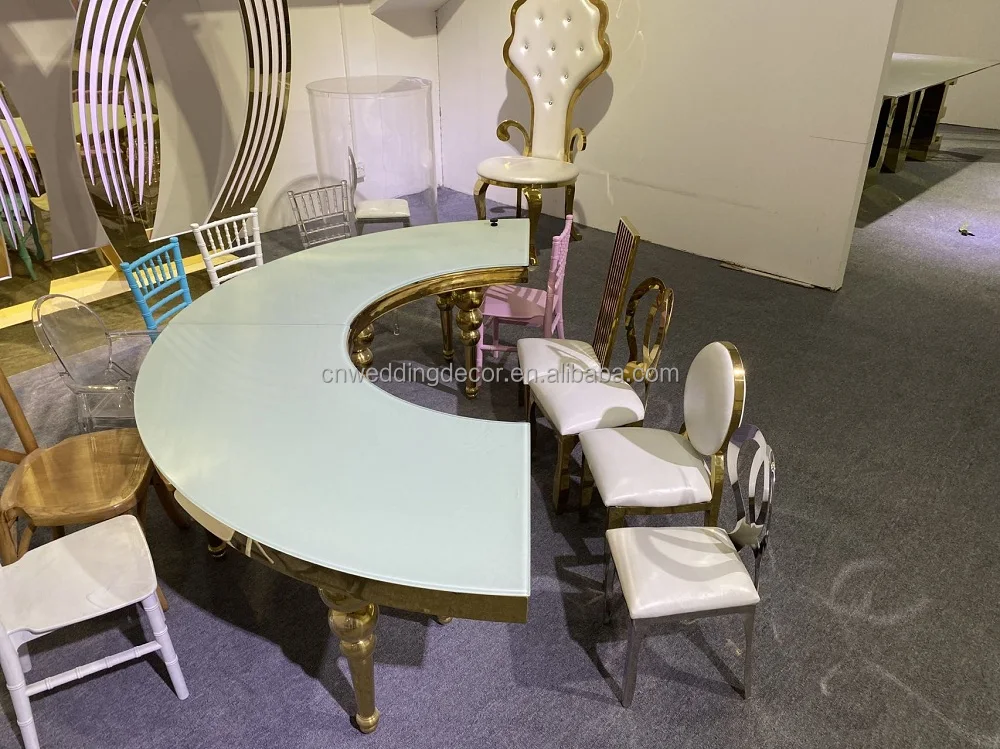 GOLD  wedding chairs and table Rental stainless Steel Wedding Chair  Round Back Design Gold party Stainless Steel