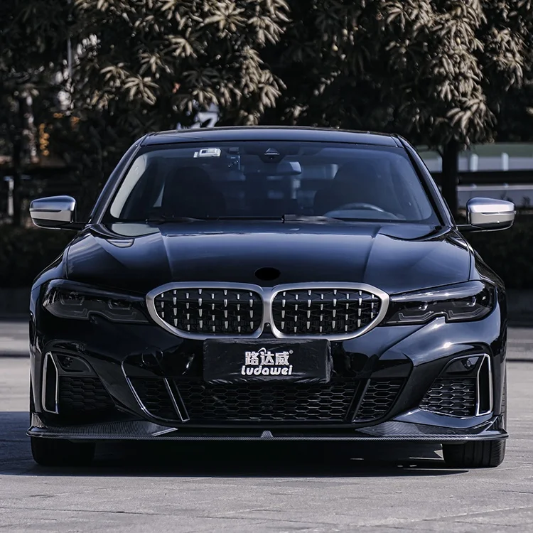 Automotive Parts Carbon Fiber look Car Front Bumper Lip For BMW 3 Series G20 Upgrade AC Type Front Lip Splitter 2019 2020
