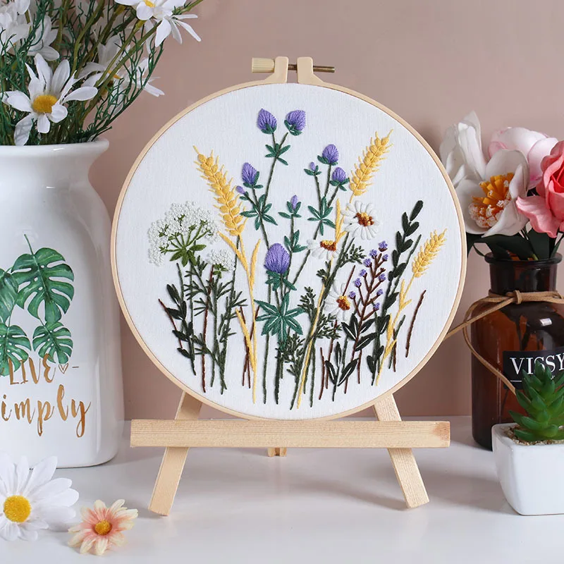 Hot Selling Beginners DIY Cross Stitch Set Flower Pattern Cross Stitch Kit European Stereo Adult Hobby Embroidery Kits