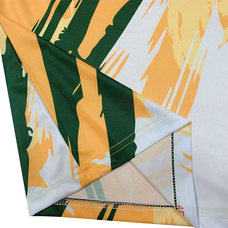 OEM Custom Made Plain Blank Striped soccer jersey yellow and green color soccer uniforms soccer wear