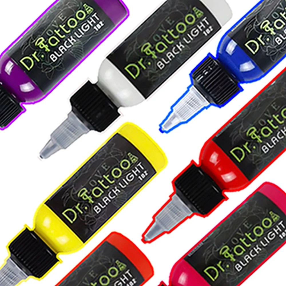 Professional Uv Permanent Tattoo Ink Glow in the Dark Tattoo Ink from USA 6 colors 30ml OEM