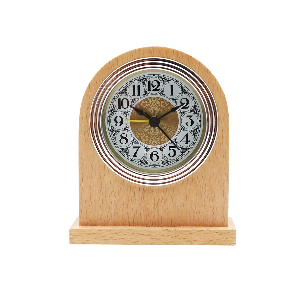 Natural wood colour table alarm clock, high quality wood desk clock