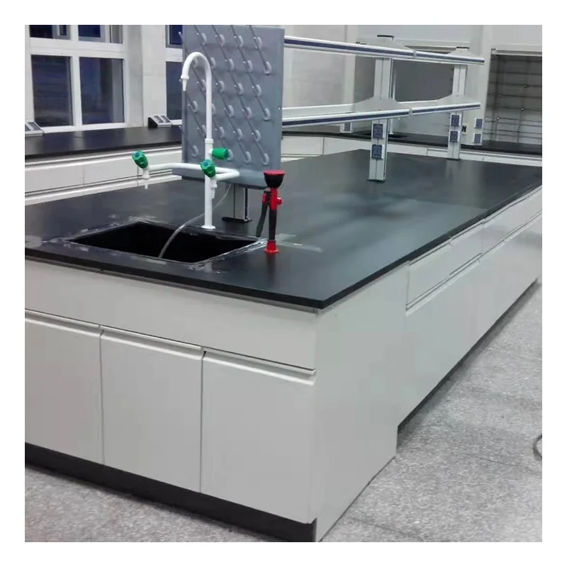 Lab table with reagent shelf drawer physical chemistry medical lab furniture customized laboratory workbench