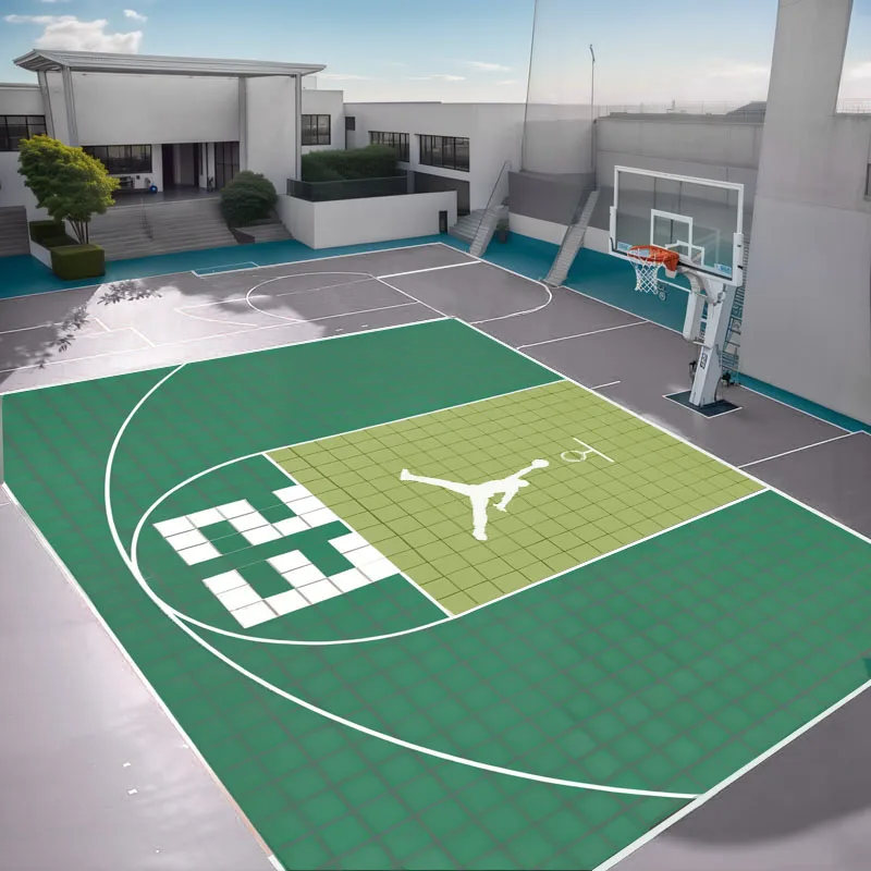 High Quality 10 Years Warranty Top Sale Anti-slip  PP Interlocking 3x3 Basketball Court Floor Tiles Sports r Mat Flooring