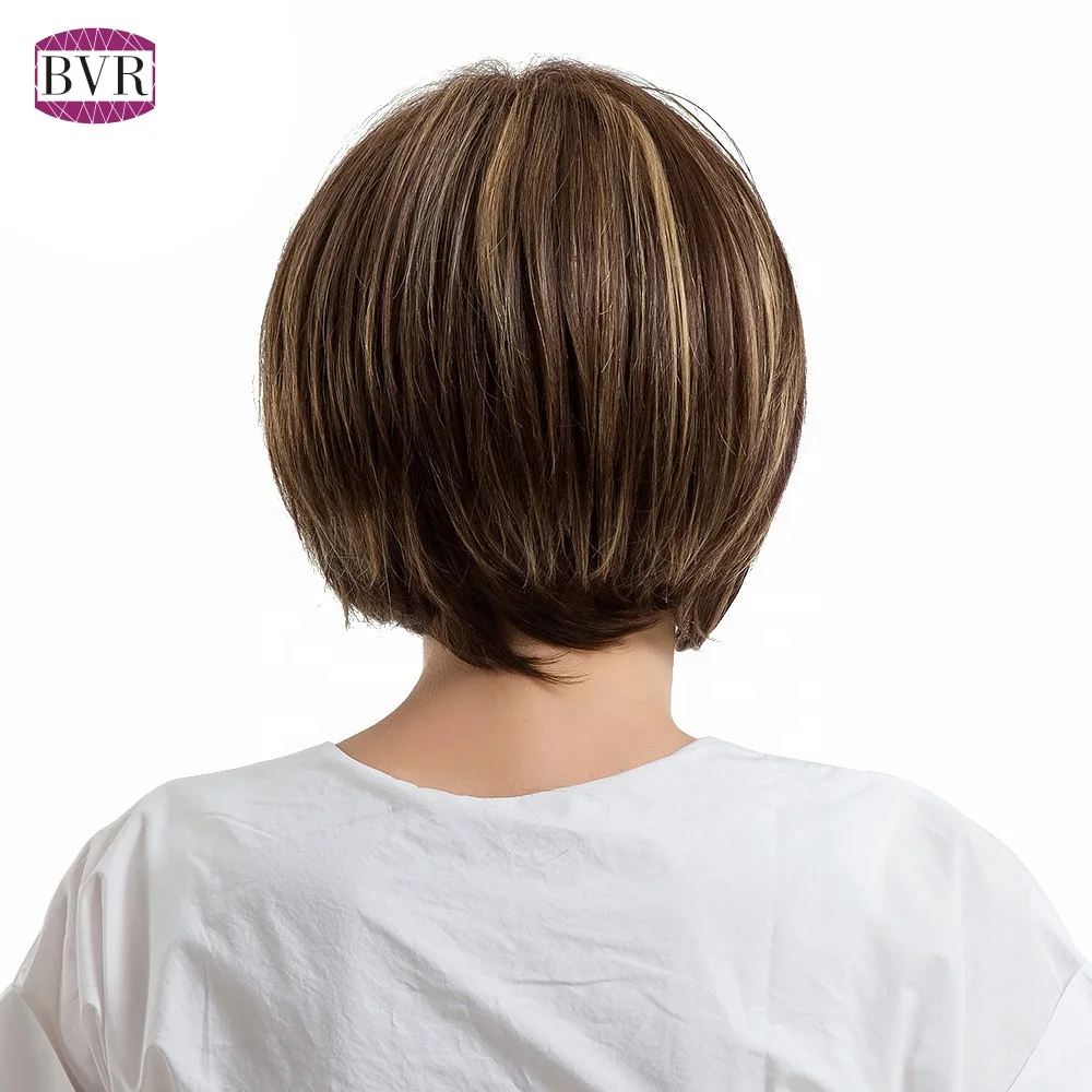 
BVR High quality wig vendor original wavy ombre human blended hair wig for women 