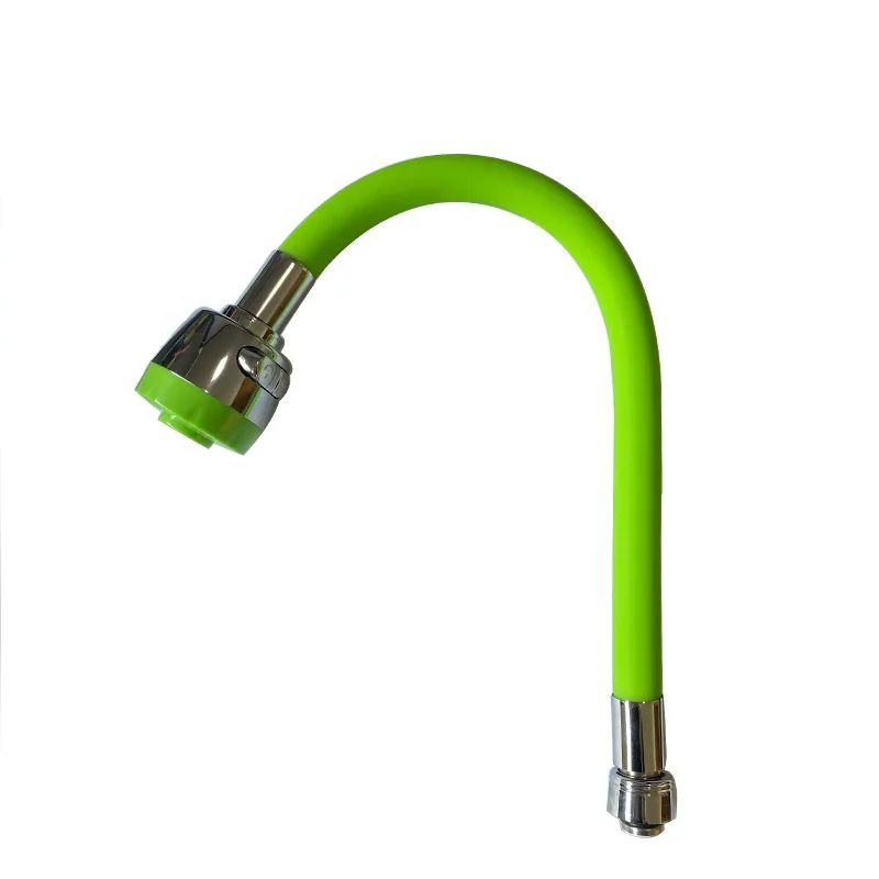 New Design Hot Cold mixer Tap Silicone Flexible Spout stainless steel Hose Kitchen Faucet with chromed ABS plastic shower head