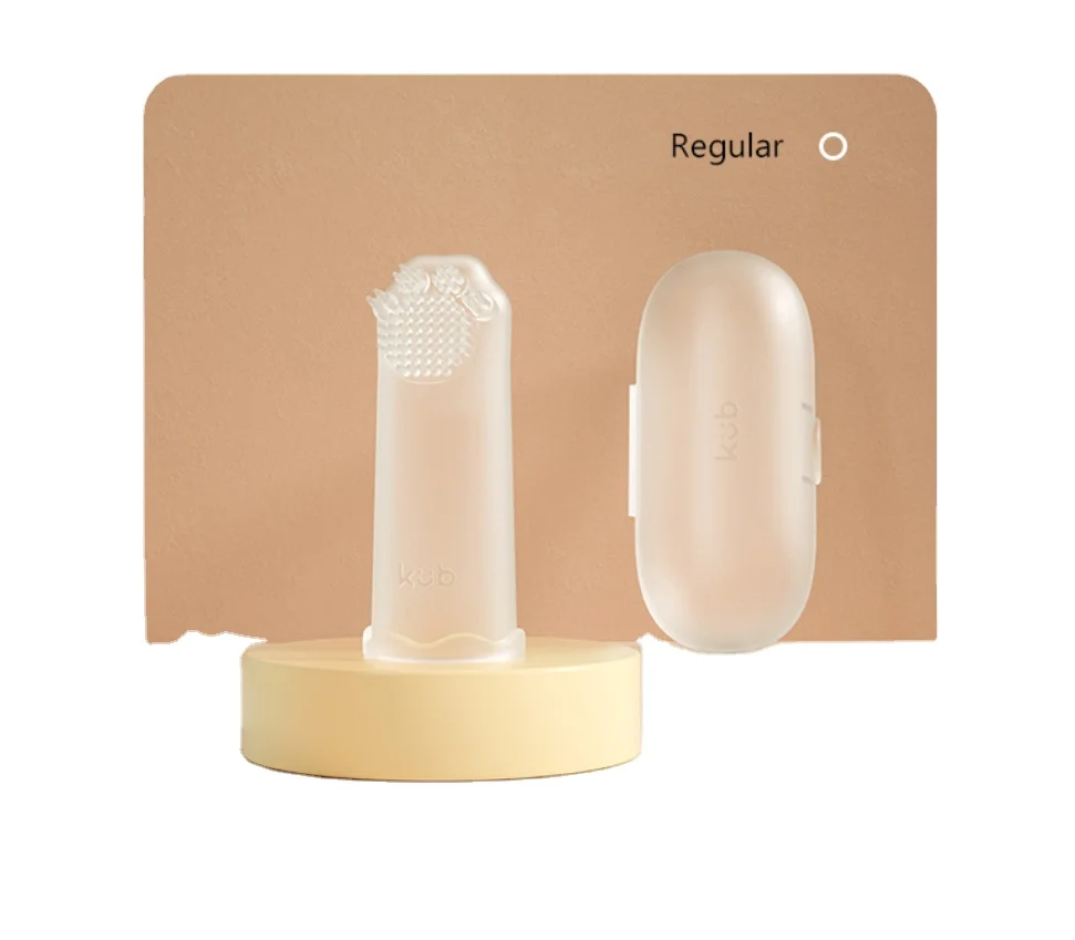 2022 KUB 360 degree infant silicone finger toothbrush training baby toothbrush on finger