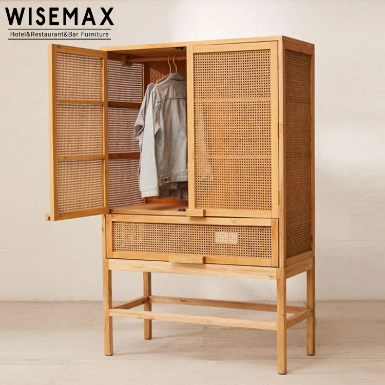 
Solid Wood Frame Storage Cabinet Rattan Door Design Living Room Shoe Marte Storage Cabinet For Sale 