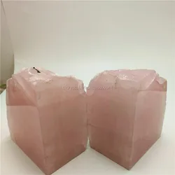 High Quality Natural Rose Quartz Bookend Stone Bookend For Desk Decoration
