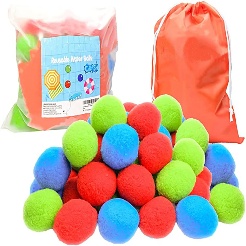 New Summer Swimming Pool Cotton Splash Water Balls Water Fight Toys Pool Beach Reusable Water Balls for Party Favors