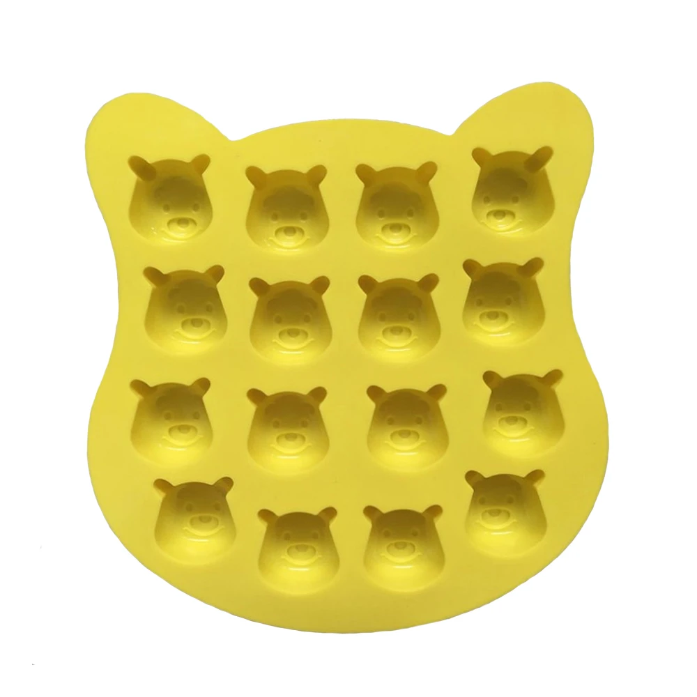 BPA Free 16 Cavities Cartoon animal small bear shaped silicone candy mold