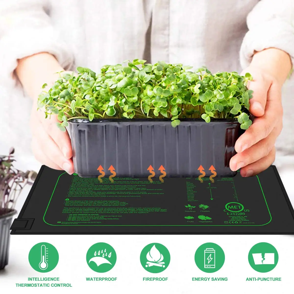 Seed Starting Waterproof Heating Pad Indoor Plants Germination Seedling Heat Mat