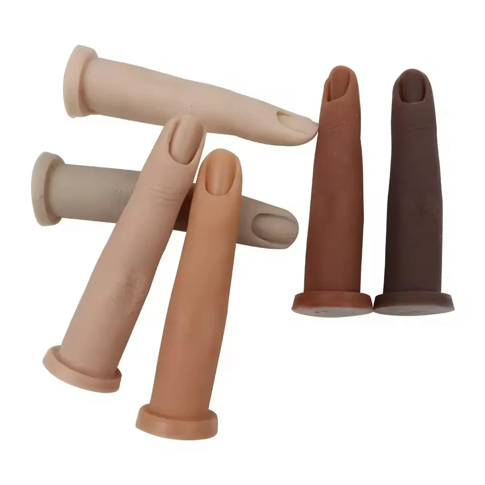 Bendable Artificial Silicone Hands Finger Trainer Practice Mannequin Silicone Cosmetic Fingers for Nail Art