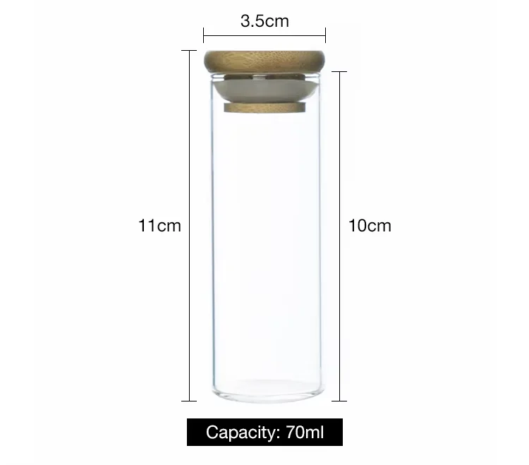 Hot sale 70ml clear glass storage jar small glass jars for sea salt
