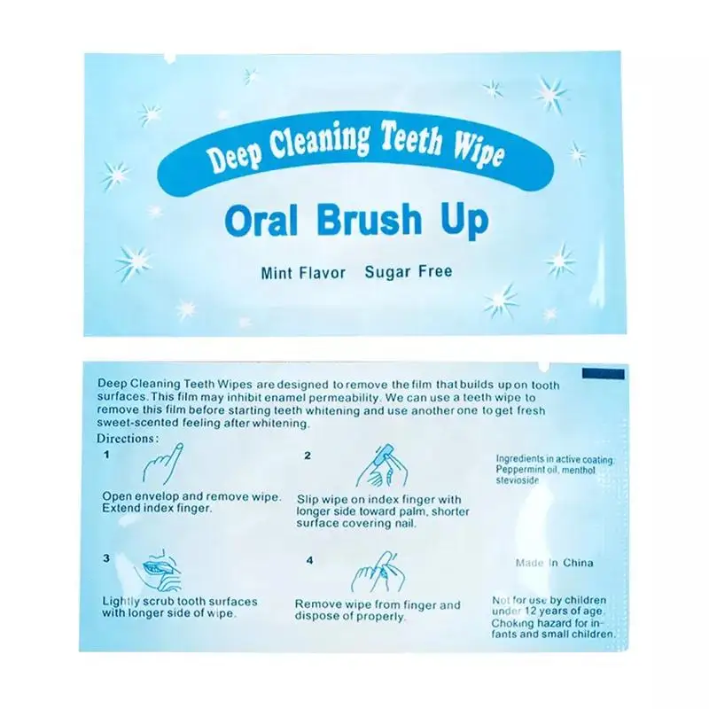 Easy Use Oral Brush Up Clean teeth cleaning wipes pet dental finger wipes Deep Cleaning Teeth Wipe
