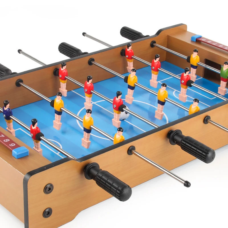 New Style 2 in 1 Ball Table Foosball & Hockey Tabletop Ball Games Wooden + Plastic Soccer Table Mini Szie