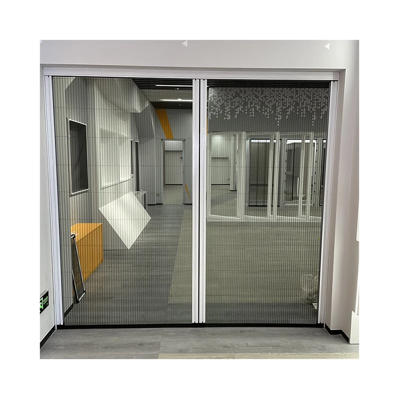 Retractable Mosquito Door Screen Barrier Free Plisse Mosquito Net Pleated Mesh For Folding Screen Door