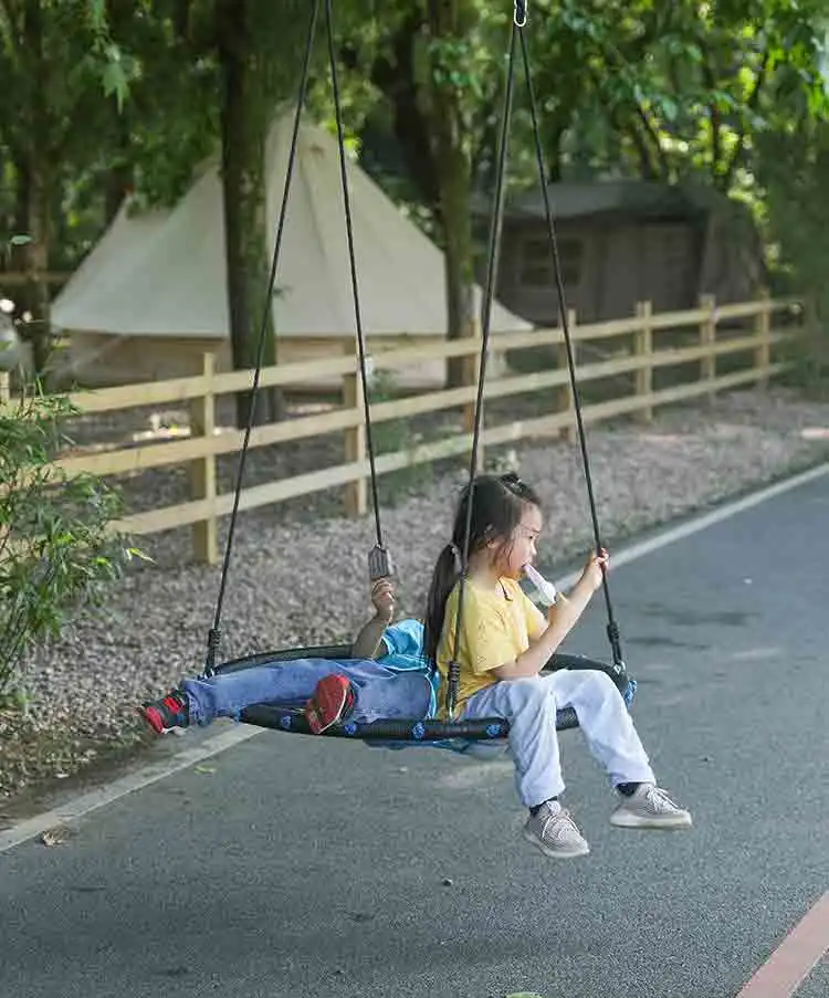Zoshine Large Backyard Nest Swing Round Bird Nest Swing with High Destiny Hanging Kit