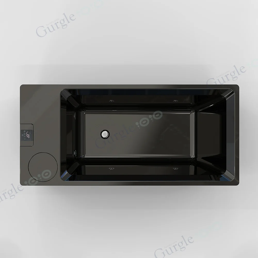 1.9m Freestanding Acrylic Ice Bath Tub LED Light  Body Recovery Cold Plunge All In One Cold Plunge With Water Chiller