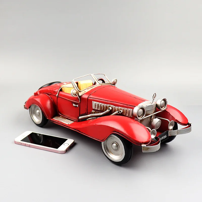Hotel restaurant decoration nostalgia products metal artwork retro cars toys roadster sport cars model