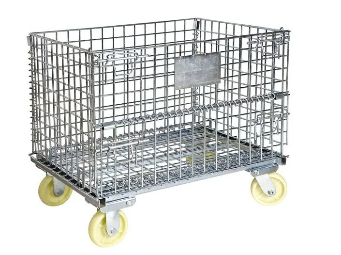 Hot Sale Foldable Collapsible Steel Metal Wire Mesh Storage Cage Pallet Containers