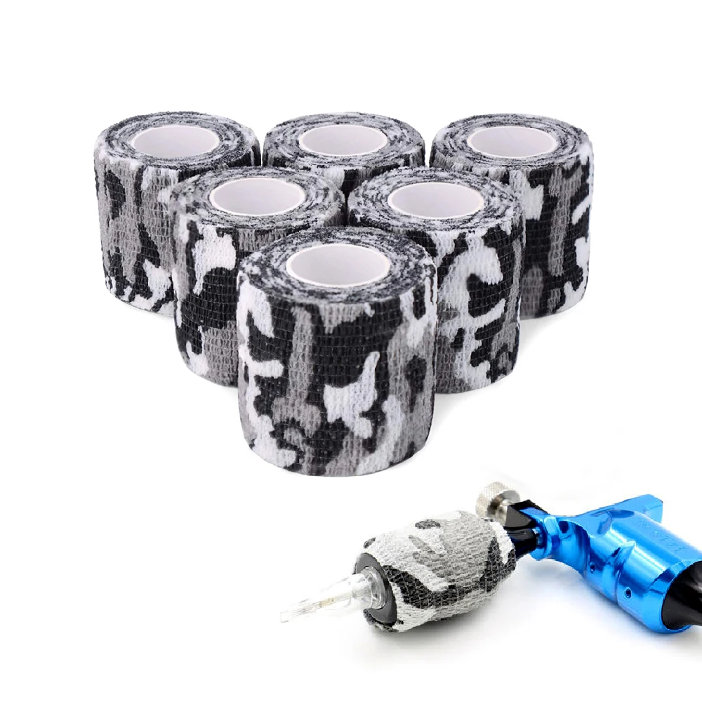 Wholesale Self Adhesive Bandage Wrap Tattoo Grip Cover Protect Elastic Black grip tape for tattoo machine