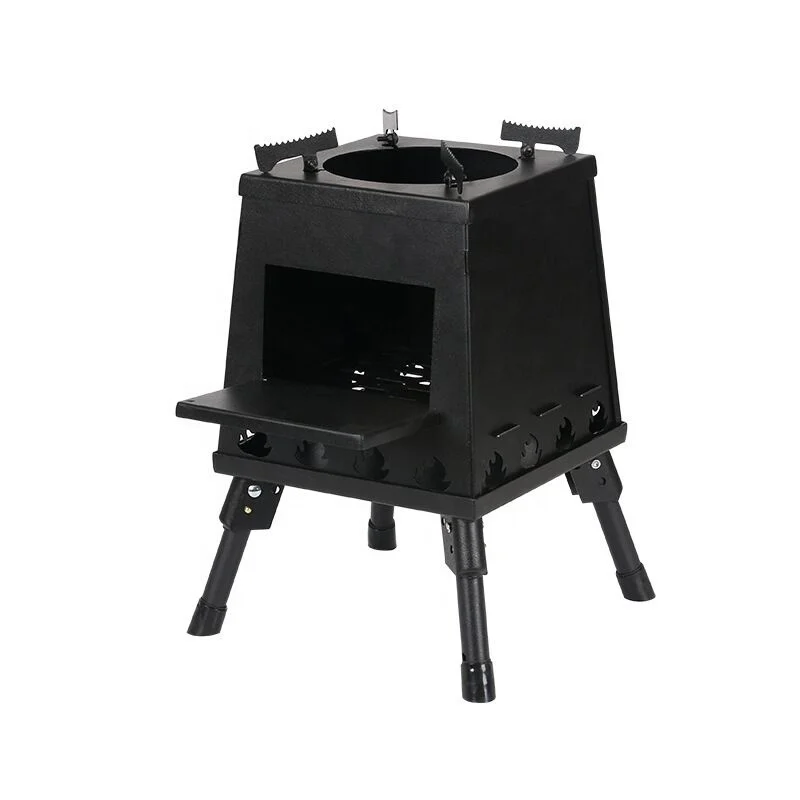 Small outdoor wood stove collapsible camping equipment stainless steel cold rolled high temperature resistant heating furnace