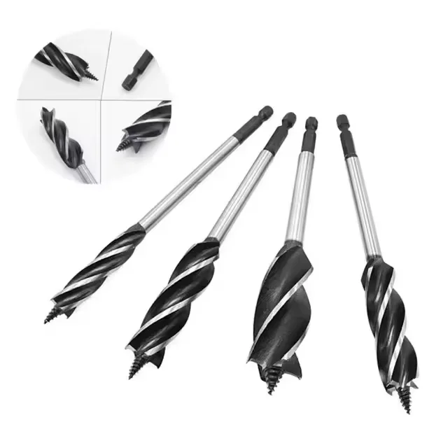 High Quality Hex Shank Four-Slot Wood Auger Drill Bits Combination of Spade Center Drill Bit for Woodworking Direct from Factory