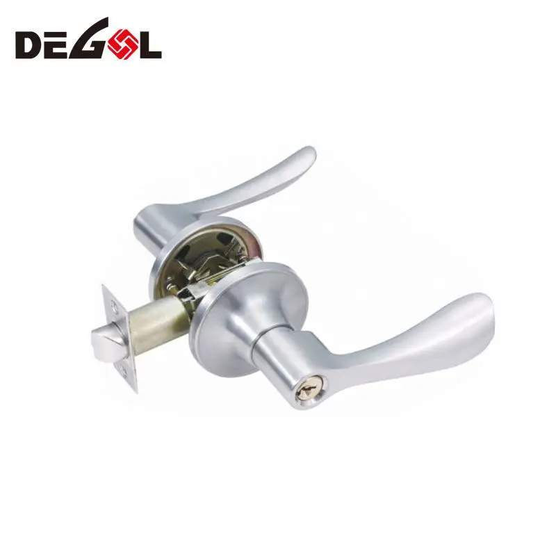 Security Entry Privacy Lever Door Handle Lock and Key Sleek Round Locking Lever Set for Front Door or Office