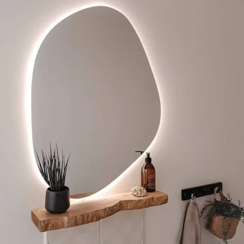 JUNJI Rustic Live Edge Solid Wood Chunky Scaffold Floating Hidden Bracket Shelves